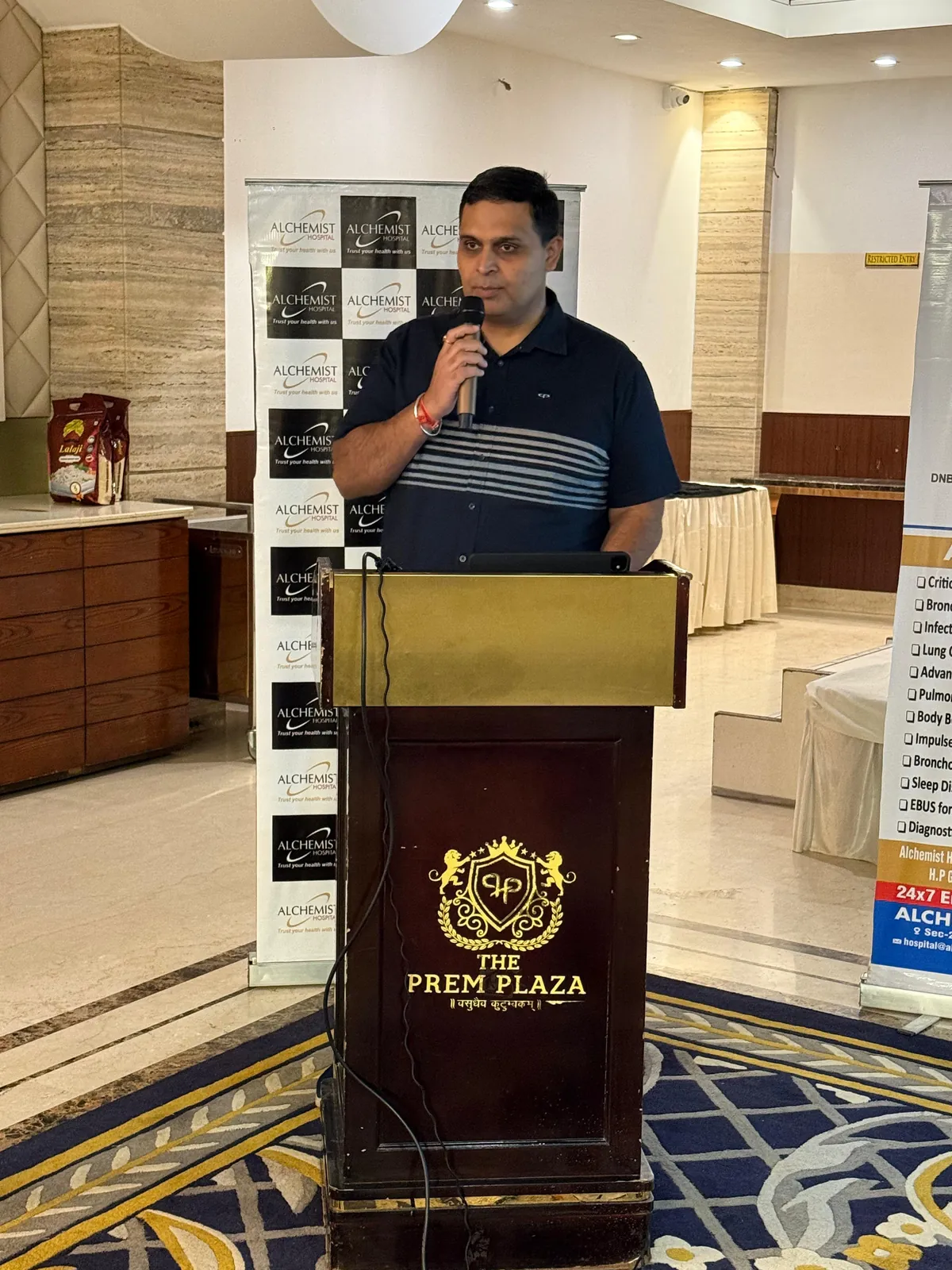 Dr. Vishal Sharma presenting at a medical conference